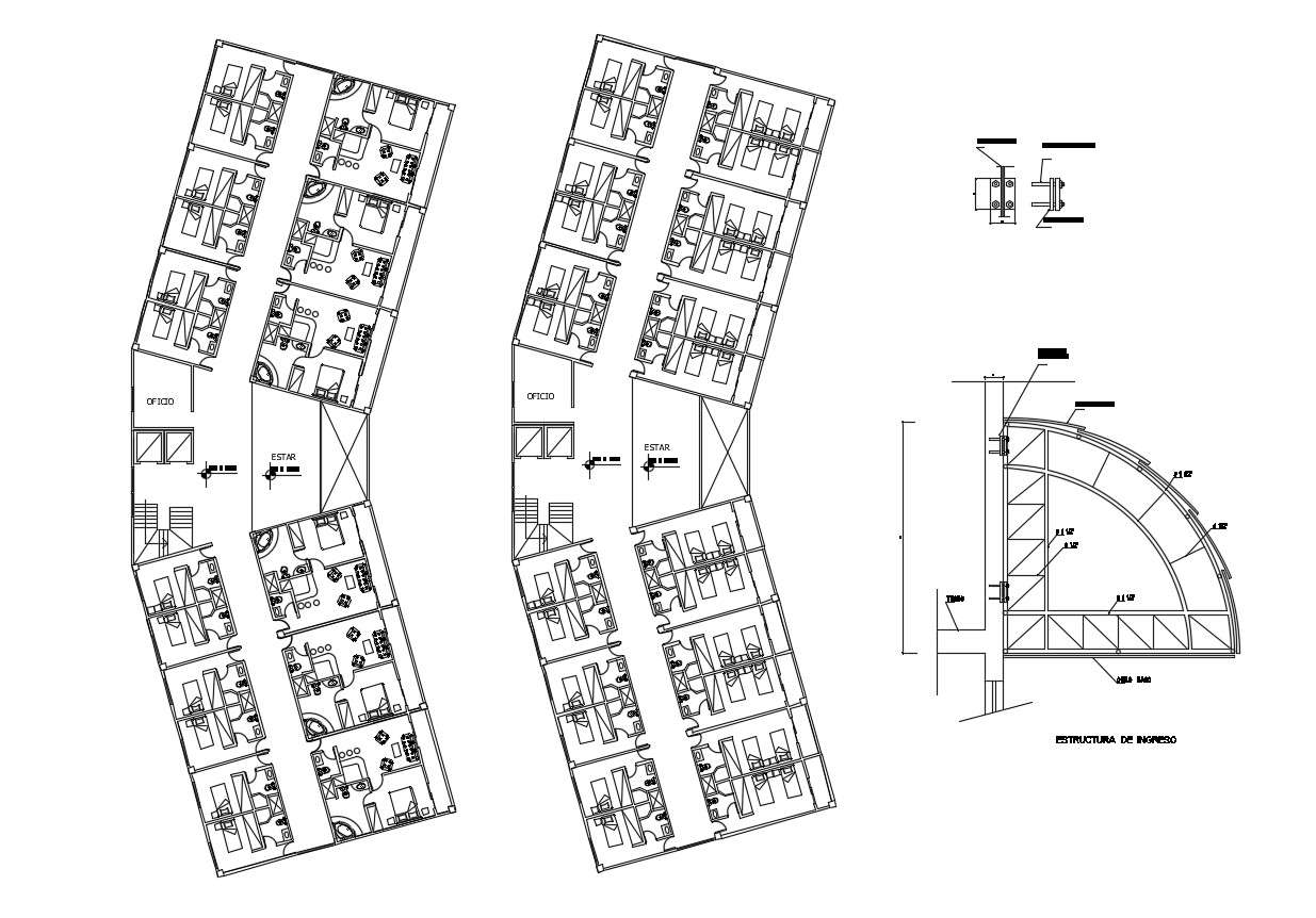 Hotel building in dwg file