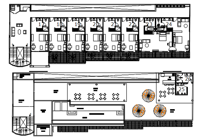 Hotel layout in dwg file 