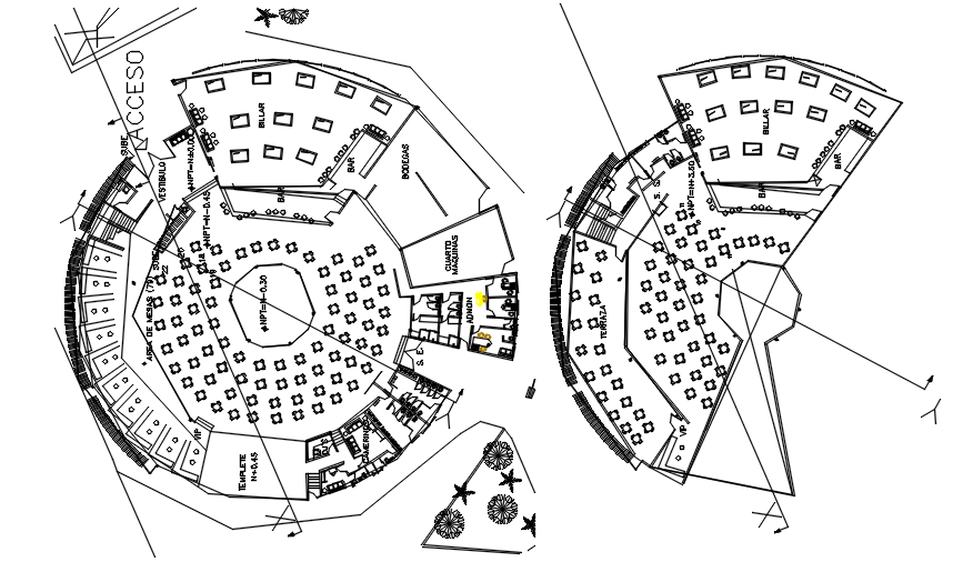 Hotel layout in dwg file