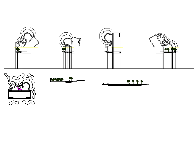 Hotel pool detail in cad files