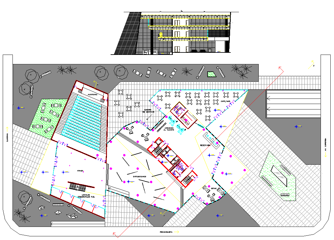 Hotel project detail dwg file