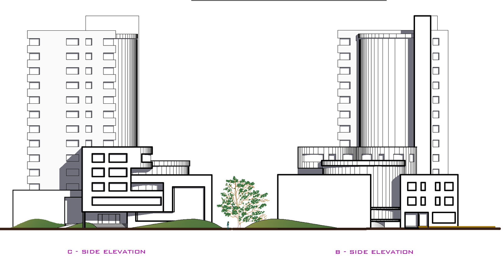 Hotel section elevation plan detail dwg file