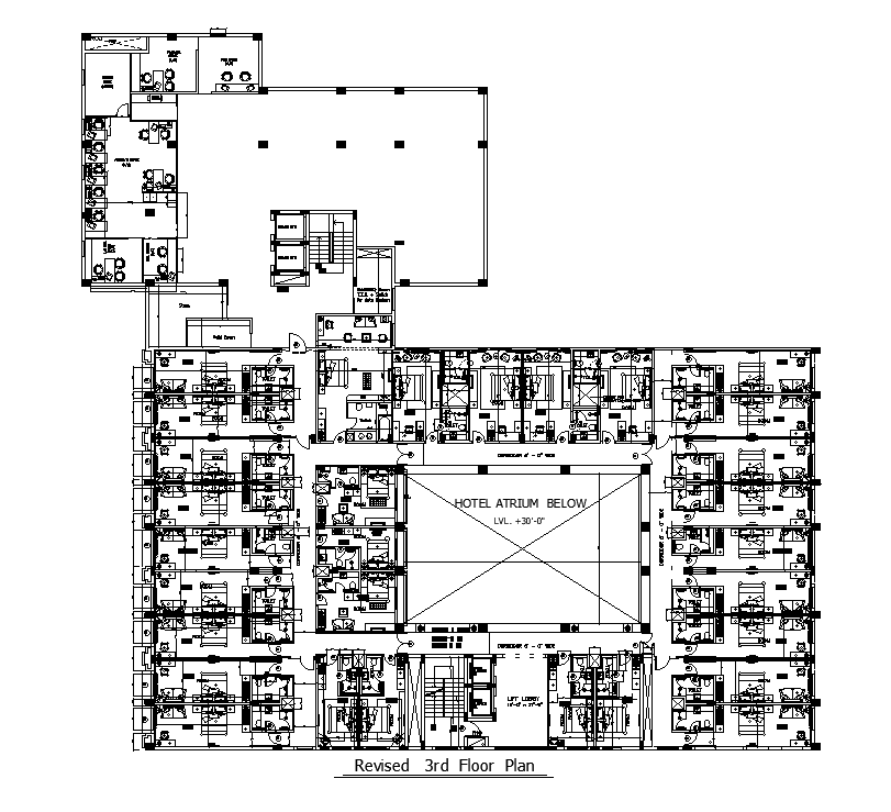 Hotel Bedroom 3rd Floor Plan AutoCAD Drawing Download DWG File