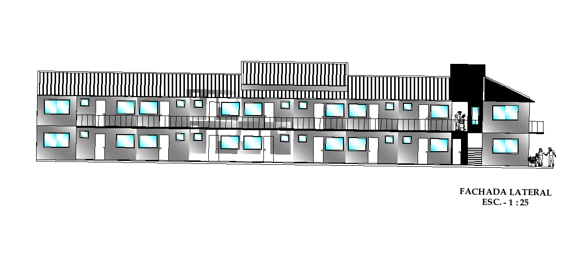 Hotel Building Elevation Design Download DWG File