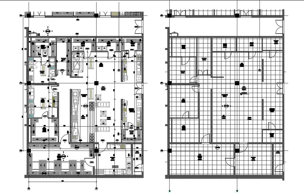  Hotel building – kitchen plan and ceiling plan details were given in this 2D Autocad DWG drawing file. Download the Autocad DWG drawing file.