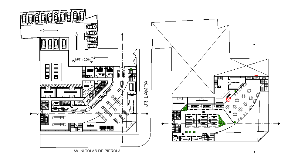 Hotel plan is presented in this Autocad drawing model.  Download now.