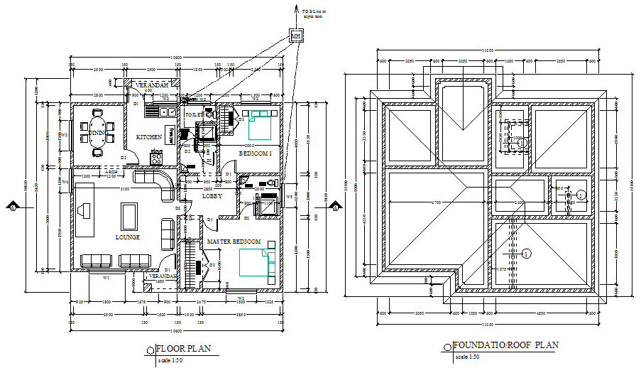 House 10 x 20 mtr plan dwg file