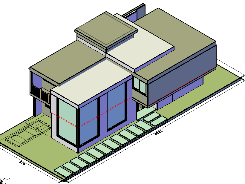 House 3 D plan detail