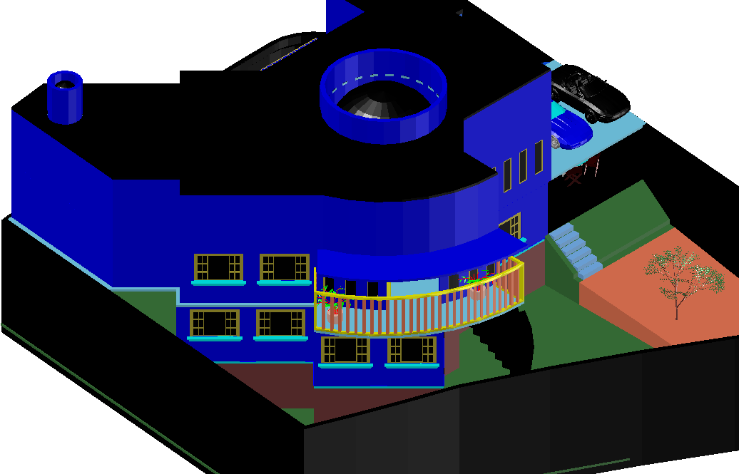 House 3 D plan detail
