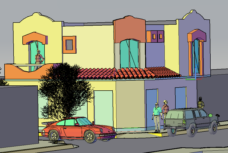 House 3 D plan detail dwg file