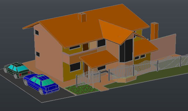 House 3 D plan detail dwg file
