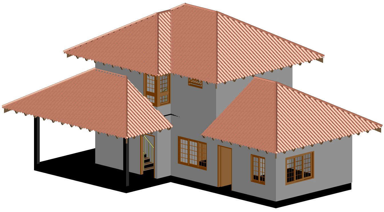 House 3D Model DWG File