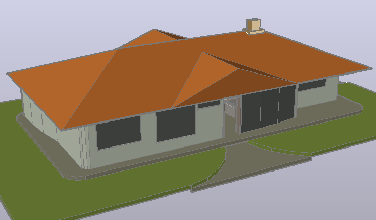 House 3D view design dwg file