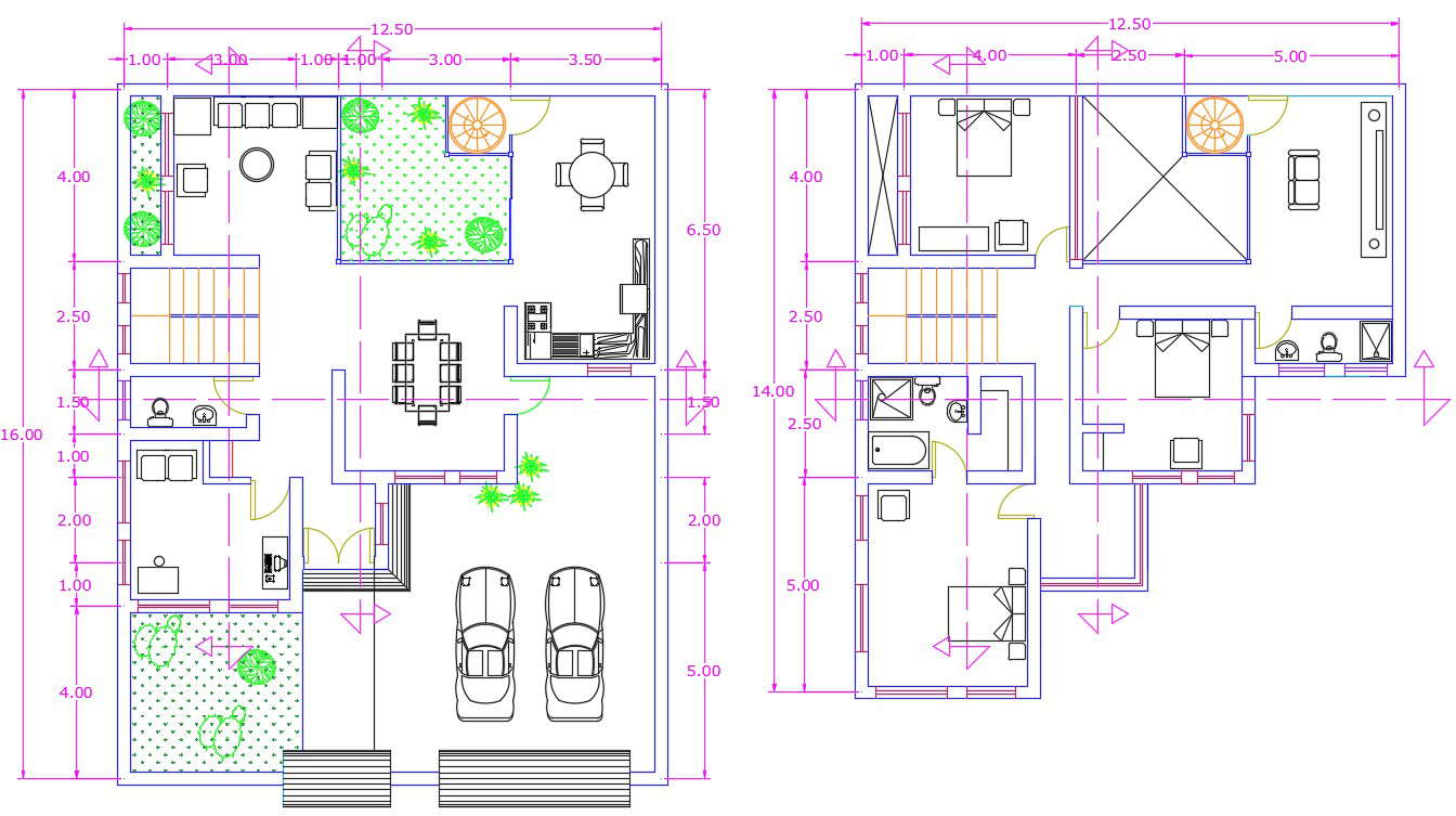 House Cad Plan Drawing 