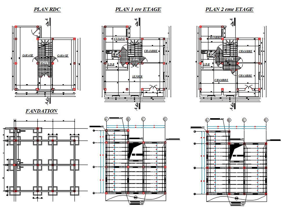 House Construction Plan CAD Drawing