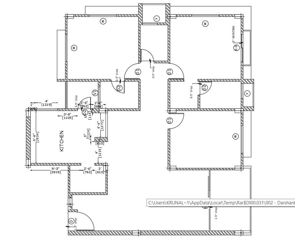 House Layout Plans In AutoCAD Drawing