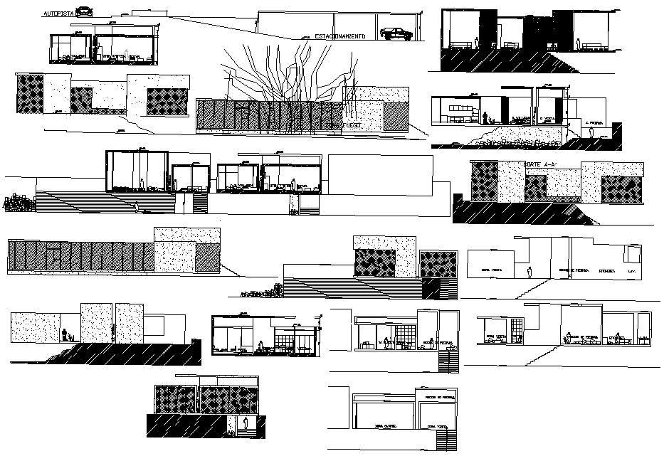 House Plan Section And Elevation DWG File