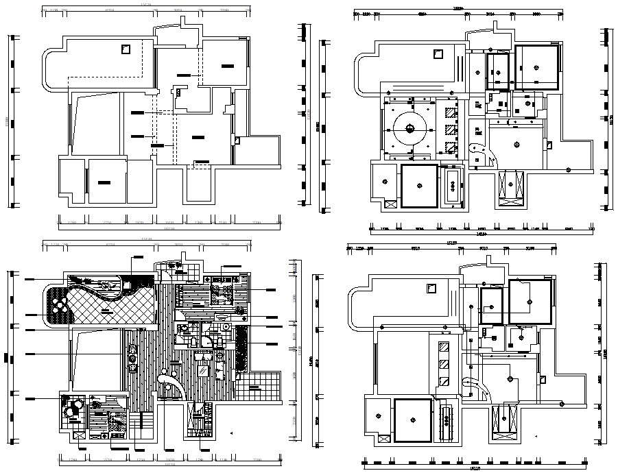 House Plan With Ceiling Design AutoCAD File