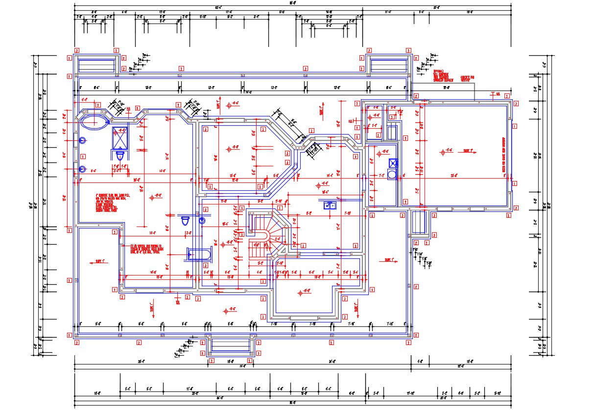 House Roof Framing Design Plan CAD file