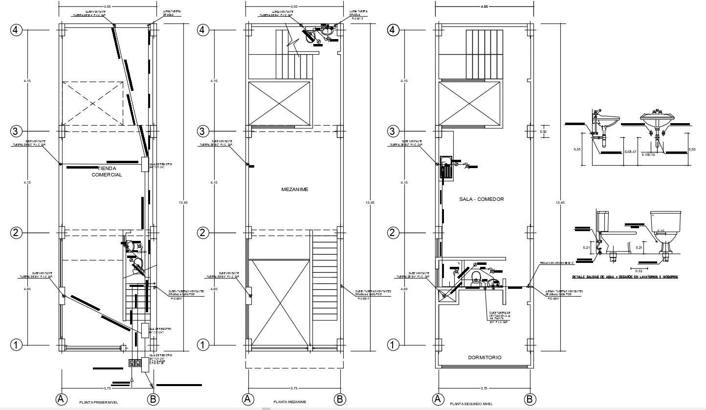 House Sanitary Plumbing Installation DWG File