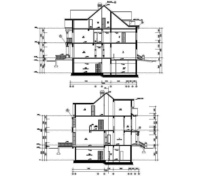 House Section Plan AutoCAD File