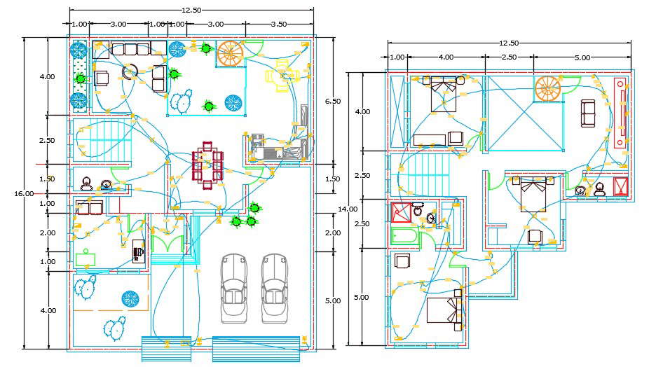 House Wiring Plan Drawing AutoCAD File Download