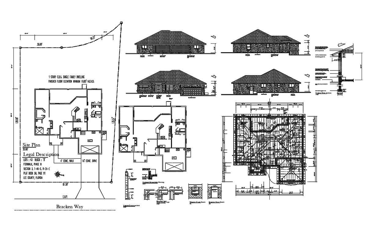 House Working Plan CAD Drawing