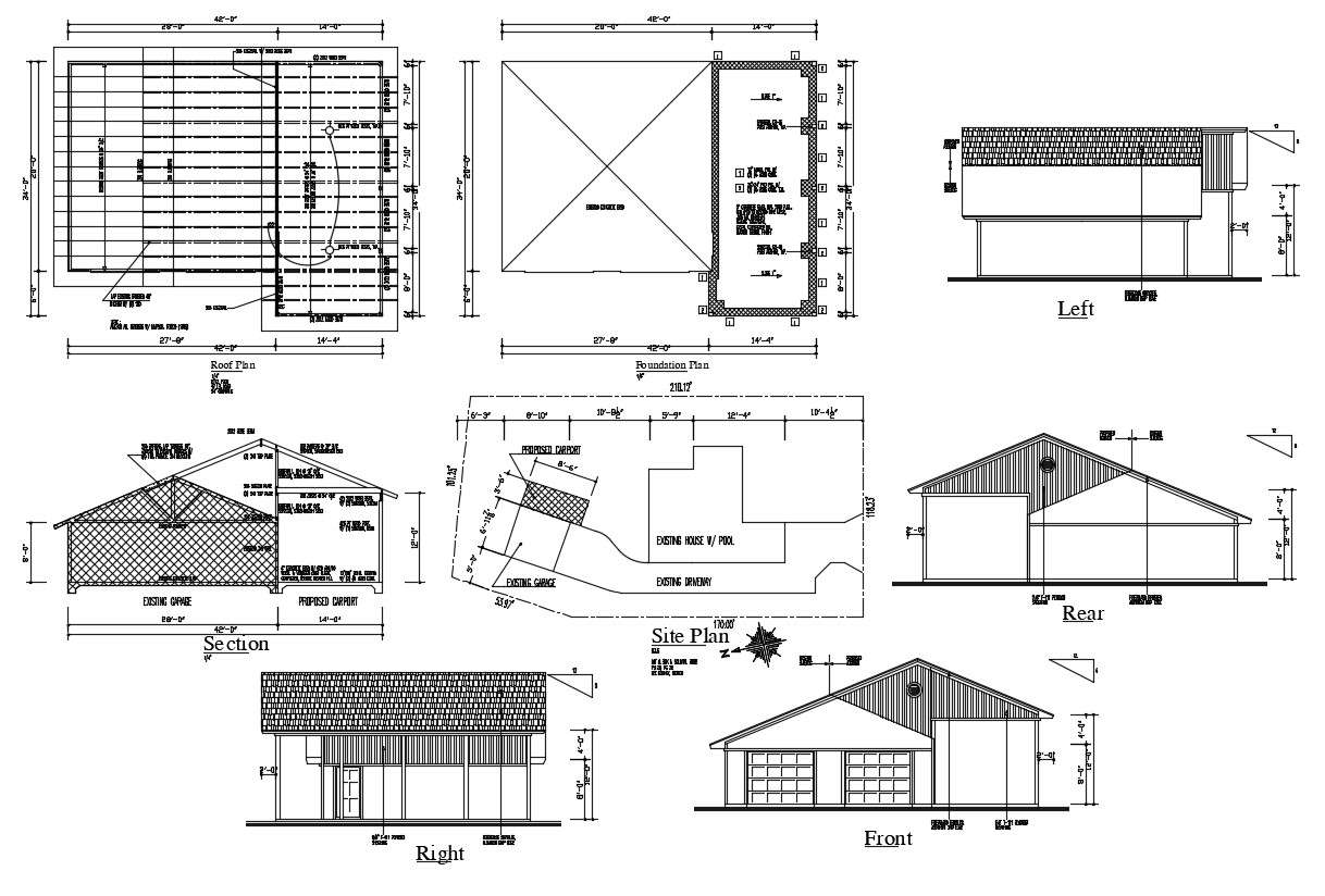 House Working Plan DWG File