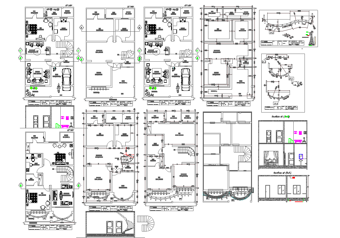 House cum office architecture drawing