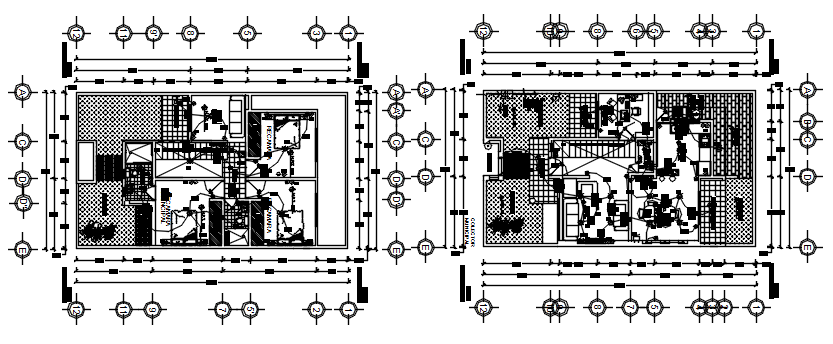 House design 15.00mtr x 8.66mtr with furniture details in autocad