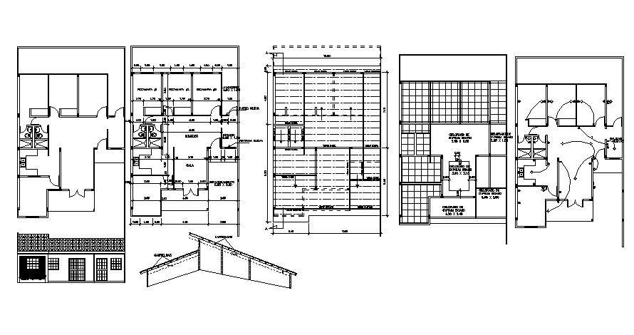 House design with detail dimension in autocad
