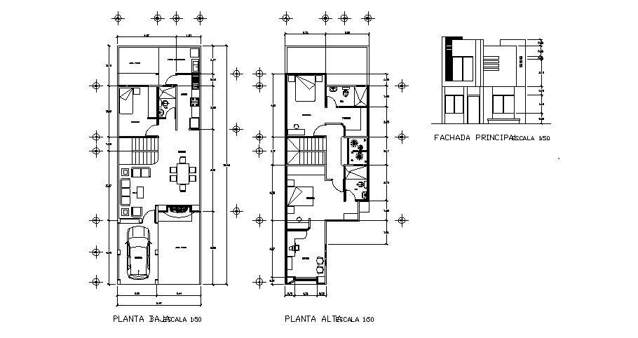 Mini House Elevation In DWG File