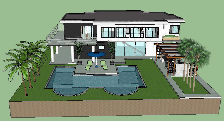 House design with the exterior in skp file