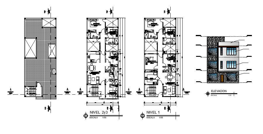 House Elevation Drawing In DWG File
