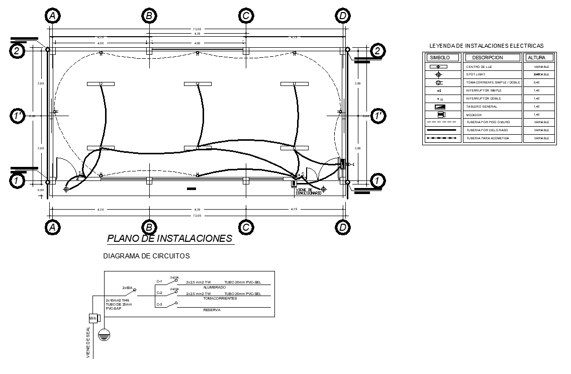 House electrical plan detail dwg file