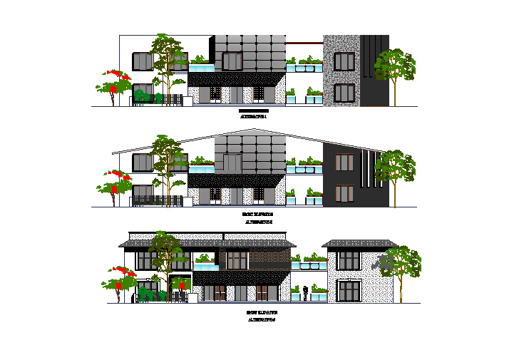 House elevations cad files