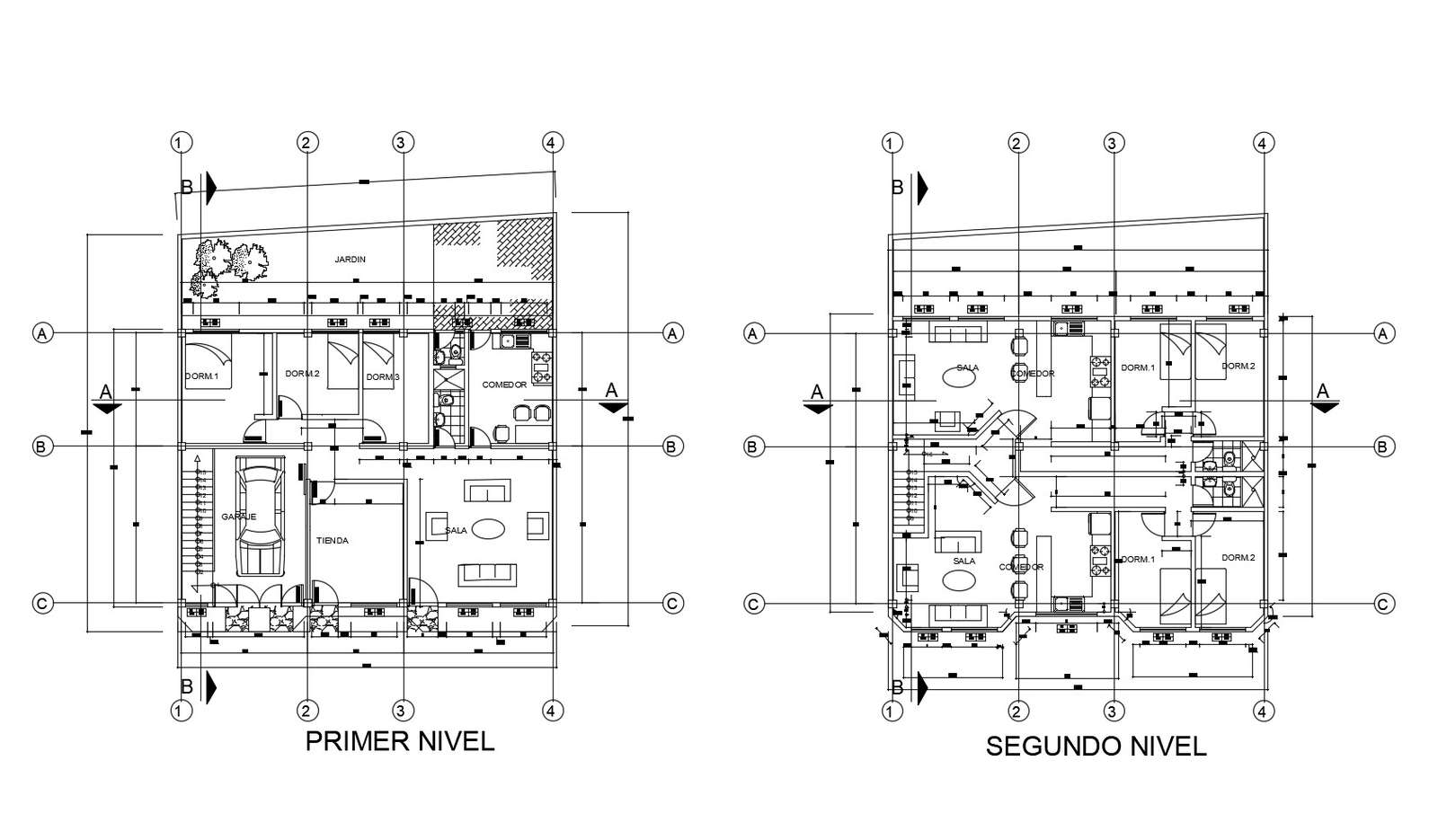 House floor plan 12.32mtr x 13.41mtr with detail dimension in autocad 