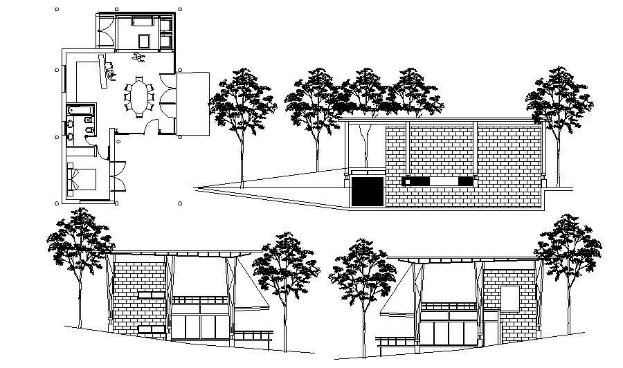 Furnished House Elevation CAD Drawings