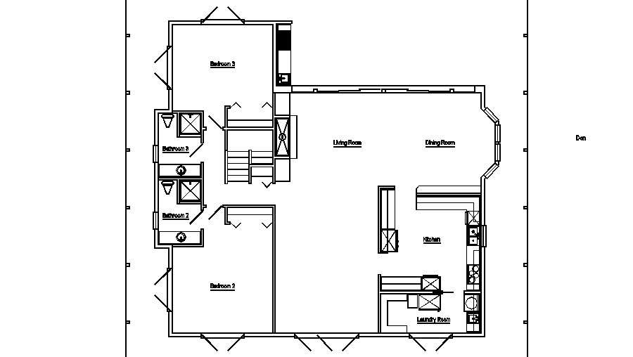 House line out plan for first floor architecture cad drawing