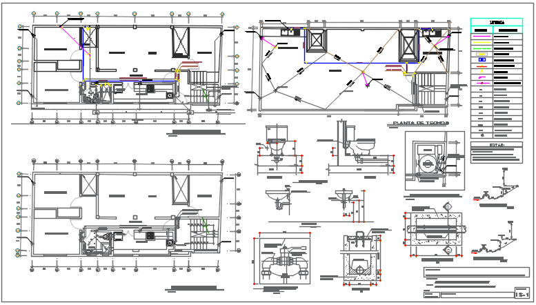 House plan center line plan detail dwg