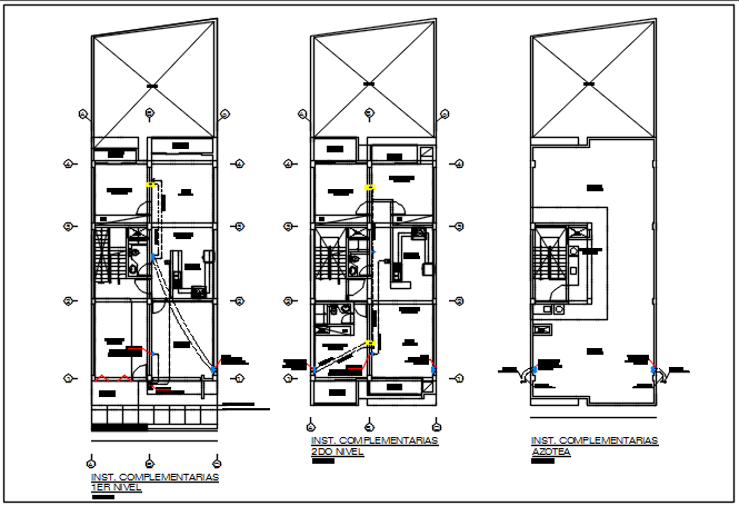 House plan center line plan detail dwg