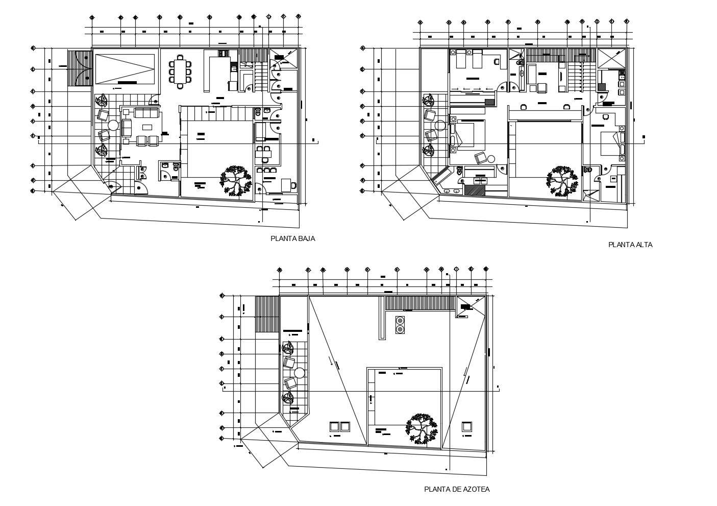 House plan drawing with furniture details in dwg file