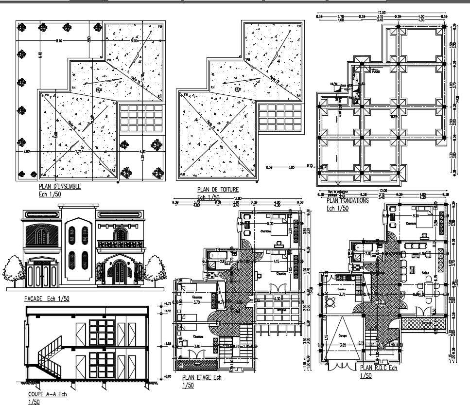 House plan in dwg file 