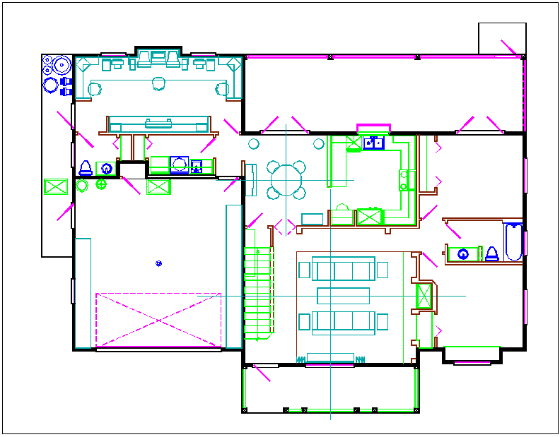 House plan layout view detail dwg file