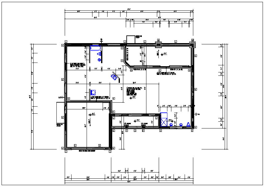 House plan view detail dwg file