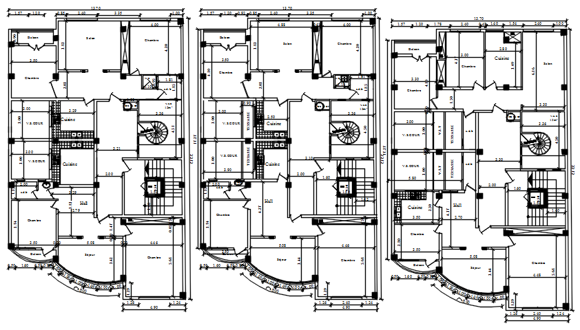 House plan with detail dimension in AutoCAD