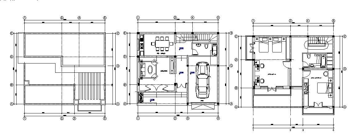 House plan with detail dimension in dwg file 