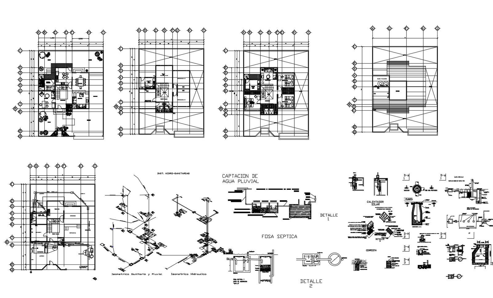 Town house plan in AutoCAD file