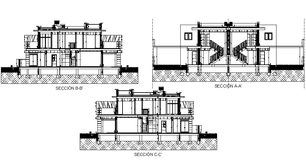 House section plan detail dwg file