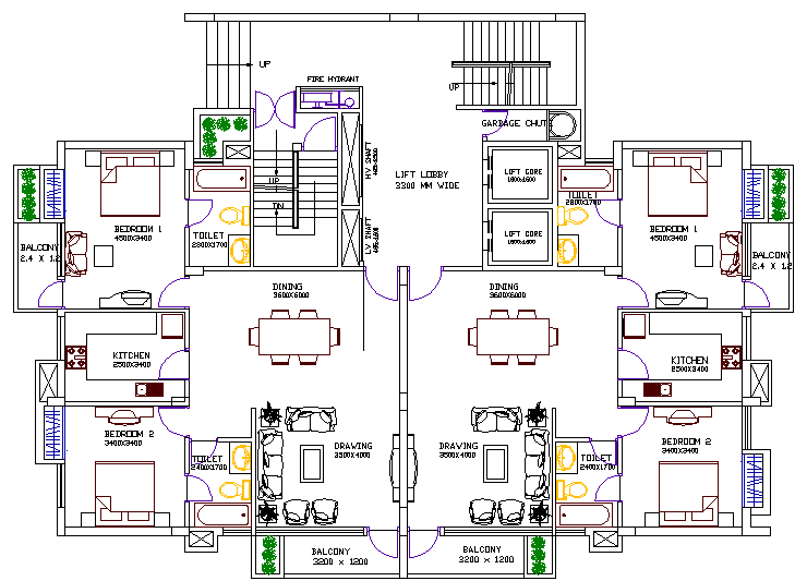 Housing Site Plan Design and Elevation dwg file